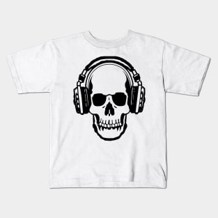 Skull with headphones Kids T-Shirt